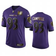 Wholesale Cheap Baltimore Ravens #93 Calais Campbell Men's Nike Purple Team 25th Season Golden Limited NFL Jersey