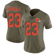 Wholesale Cheap Nike Browns #23 Damarious Randall Olive Women's Stitched NFL Limited 2017 Salute to Service Jersey