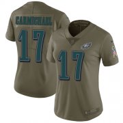 Wholesale Cheap Nike Eagles #17 Harold Carmichael Olive Women's Stitched NFL Limited 2017 Salute to Service Jersey