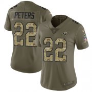 Wholesale Cheap Nike Rams #22 Marcus Peters Olive/Camo Women's Stitched NFL Limited 2017 Salute to Service Jersey