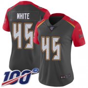 Wholesale Cheap Nike Buccaneers #45 Devin White Gray Women's Stitched NFL Limited Inverted Legend 100th Season Jersey