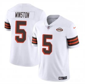 Cheap Men\'s Cleveland Browns #5 Jameis Winston White 1946 Collection Vapor Limited Football Stitched Jersey