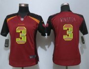 Wholesale Cheap Nike Buccaneers #3 Jameis Winston Red Team Color Women's Stitched NFL Elite Strobe Jersey
