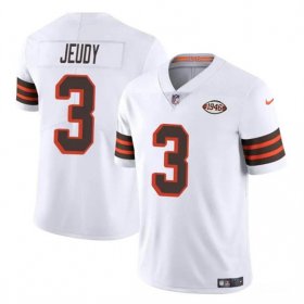 Cheap Men\'s Cleveland Browns #3 Jerry Jeudy White 1946 Collection Vapor Limited Football Stitched Jersey