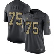 Wholesale Cheap Nike Saints #75 Andrus Peat Black Men's Stitched NFL Limited 2016 Salute To Service Jersey