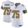 Cheap Women's New Orleans Saints #75 Taliese Fuaga White 2024 Draft Color Rush Stitched Game Jersey(Run Small)