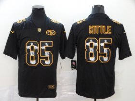 Wholesale Cheap Men\'s San Francisco 49ers #85 George Kittle Jesus Faith Black Vapor Untouchable Stitched NFL Nike Limited Jersey
