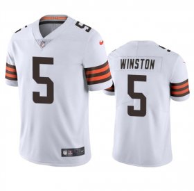 Cheap Men\'s Cleveland Browns #5 Jameis Winston White Vapor Limited Football Stitched Jersey