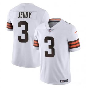 Cheap Men\'s Cleveland Browns #3 Jerry Jeudy White Vapor Limited Football Stitched Jersey