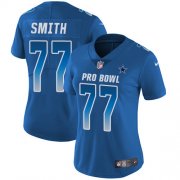 Wholesale Cheap Nike Cowboys #77 Tyron Smith Royal Women's Stitched NFL Limited NFC 2019 Pro Bowl Jersey
