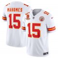 Cheap Men's Kansas City Chiefs #15 Patrick Mahomes White 2024 F.U.S.E. With NKH Patch And 4-star C Patch Vapor Untouchable Limited Football Stitched Jersey