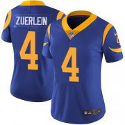 Wholesale Cheap Nike Rams #4 Greg Zuerlein Royal Blue Alternate Women's Stitched NFL Vapor Untouchable Limited Jersey