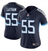 Cheap Women's Tennessee Titans #55 JC Latham Navy 2024 Draft Vapor Football Stitched Jersey(Run Small)