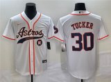 Wholesale Cheap Men's Houston Astros #30 Kyle Tucker White With Patch Cool Base Stitched Baseball Jersey