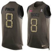 Wholesale Cheap Nike Buccaneers #8 Bradley Pinion Green Men's Stitched NFL Limited Salute To Service Tank Top Jersey