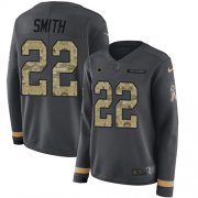 Wholesale Cheap Nike Cowboys #22 Emmitt Smith Anthracite Salute to Service Women's Stitched NFL Limited Therma Long Sleeve Jersey