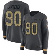Wholesale Cheap Nike Cowboys #90 Demarcus Lawrence Anthracite Salute to Service Women's Stitched NFL Limited Therma Long Sleeve Jersey