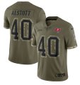 Wholesale Cheap Men's Tampa Bay Buccaneers #40 Mike Alstott 2022 Olive Salute To Service Limited Stitched Jersey
