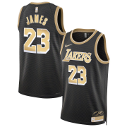 Cheap Men's Los Angeles Lakers #23 LeBron James Black Gold 2024 Select Series Stitched Jersey