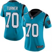 Wholesale Cheap Nike Panthers #70 Trai Turner Blue Women's Stitched NFL Limited Rush Jersey