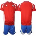 Cheap Men's Chile Custom 2024-25 Red Home Soccer Jersey Suit