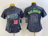 Cheap Women's Tampa Bay Rays #18 Shane McClanahan Charcoal 2024 City Connect Player Number Limited Cool Base Jerseys