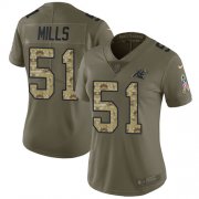 Wholesale Cheap Nike Panthers #51 Sam Mills Olive/Camo Women's Stitched NFL Limited 2017 Salute to Service Jersey