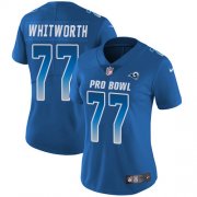 Wholesale Cheap Nike Rams #77 Andrew Whitworth Royal Women's Stitched NFL Limited NFC 2018 Pro Bowl Jersey