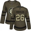 Wholesale Cheap Adidas Jets #26 Blake Wheeler Green Salute to Service Women's Stitched NHL Jersey
