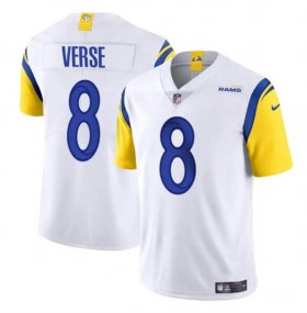 Cheap Men\'s Los Angeles Rams #8 Jared Verse White 2024 Draft Vapor Untouchable Football Stitched Jersey