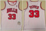 Wholesale Cheap Men's White Chicago Bulls #33 Scottie Pippen Throwback Stitched Jersey