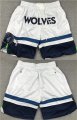 Cheap Men's Minnesota Timberwolves White Mitchell & Ness Shorts