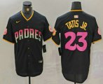 Cheap Men's San Diego Padres #23 Fernando Tatis Jr Black 20th Anniversary Cool Base Stitched Jersey