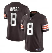 Cheap Men's Cleveland Browns #8 Elijah Moore Brown Vapor Limited Football Stitched Jersey