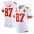 Cheap Men's Kansas City Chiefs #87 Travis Kelce White 2024 F.U.S.E. With NKH Patch And 4-star C Patch Vapor Untouchable Limited Football Stitched Jersey