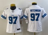 Cheap Women's Detroit Lions #97 Aidan Hutchinson White 2024 F.U.S.E. Vapor Limited Football Stitched Jersey(Run Smaller)