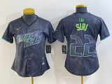 Cheap Women's Tampa Bay Rays #22 Jose Siri Charcoal 2024 City Connect Limited Stitched Jersey