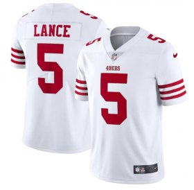 Wholesale Cheap Men\'s San Francisco 49ers #5 Trey Lance 2022 New White Vapor Untouchable Stitched Jersey