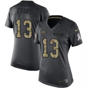 Wholesale Cheap Nike Buccaneers #13 Mike Evans Black Women's Stitched NFL Limited 2016 Salute to Service Jersey