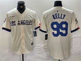 Wholesale Cheap Men\'s Los Angeles Dodgers #99 Joe Kelly Cream Stitched Baseball Jersey