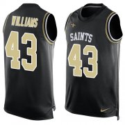 Wholesale Cheap Nike Saints #43 Marcus Williams Black Team Color Men's Stitched NFL Limited Tank Top Jersey