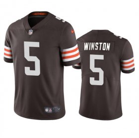 Cheap Men\'s Cleveland Browns #5 Jameis Winston Brown Vapor Limited Football Stitched Jersey