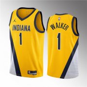 Wholesale Cheap Men's Indiana Pacers #1 Jarace Walker Yellow 2023 Draft Statement Edition Stitched Basketball Jersey